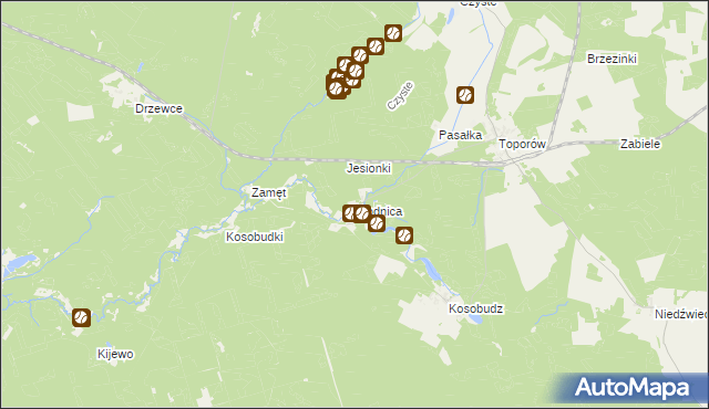 mapa Kłodnica gmina Łagów, Kłodnica gmina Łagów na mapie Targeo