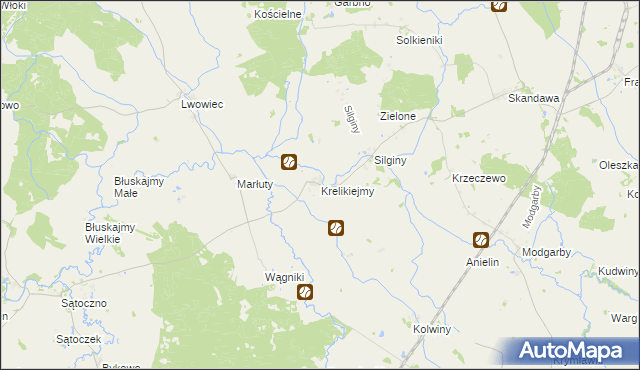 mapa Krelikiejmy, Krelikiejmy na mapie Targeo