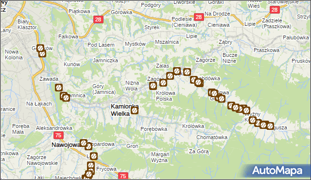 mapa Królowa Polska, Królowa Polska na mapie Targeo