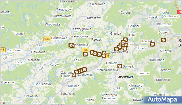 mapa Kuków gmina Stryszawa, Kuków gmina Stryszawa na mapie Targeo
