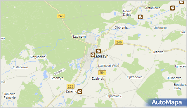 mapa Łabiszyn powiat żniński, Łabiszyn powiat żniński na mapie Targeo