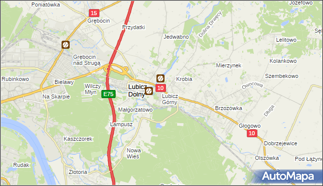 mapa Lubicz Górny, Lubicz Górny na mapie Targeo