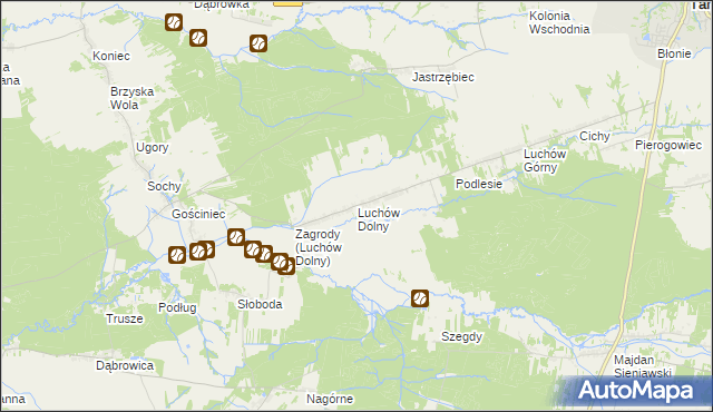 mapa Luchów Dolny, Luchów Dolny na mapie Targeo
