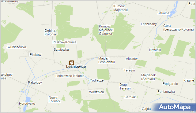 mapa Majdan Leśniowski, Majdan Leśniowski na mapie Targeo