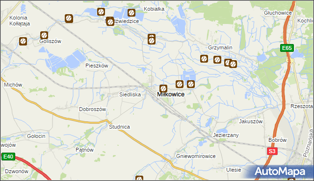 mapa Miłkowice powiat legnicki, Miłkowice powiat legnicki na mapie Targeo