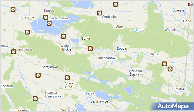 mapa Możdżanów, Możdżanów na mapie Targeo