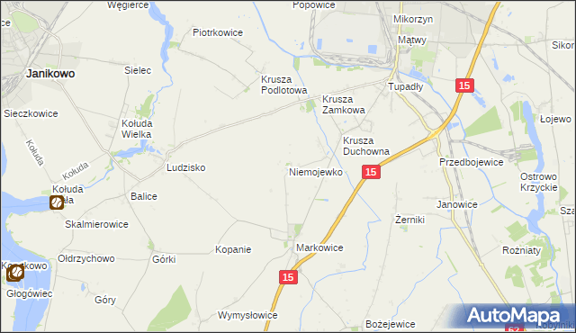 mapa Niemojewko, Niemojewko na mapie Targeo