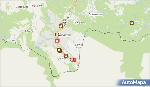 mapa Nowe Siodło, Nowe Siodło na mapie Targeo