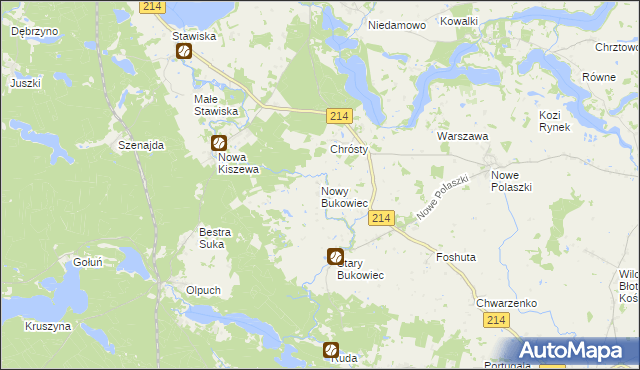mapa Nowy Bukowiec gmina Stara Kiszewa, Nowy Bukowiec gmina Stara Kiszewa na mapie Targeo