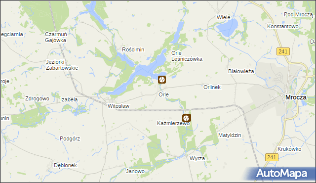 mapa Orle gmina Mrocza, Orle gmina Mrocza na mapie Targeo