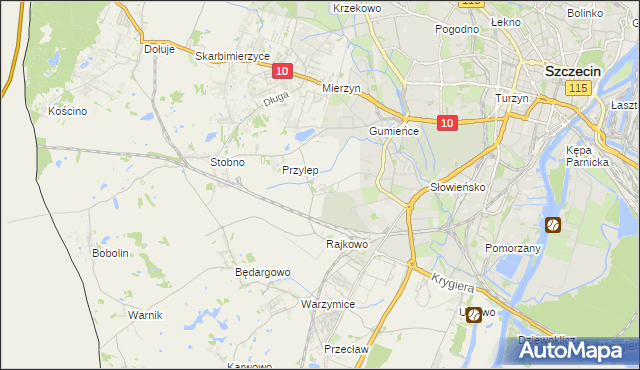mapa Ostoja gmina Kołbaskowo, Ostoja gmina Kołbaskowo na mapie Targeo