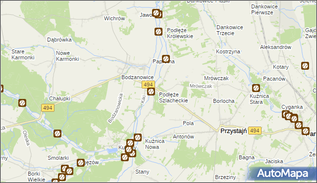 mapa Podłęże Szlacheckie, Podłęże Szlacheckie na mapie Targeo
