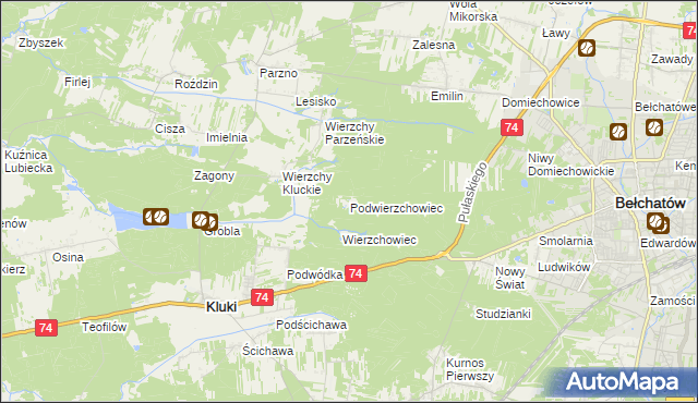 mapa Podwierzchowiec, Podwierzchowiec na mapie Targeo