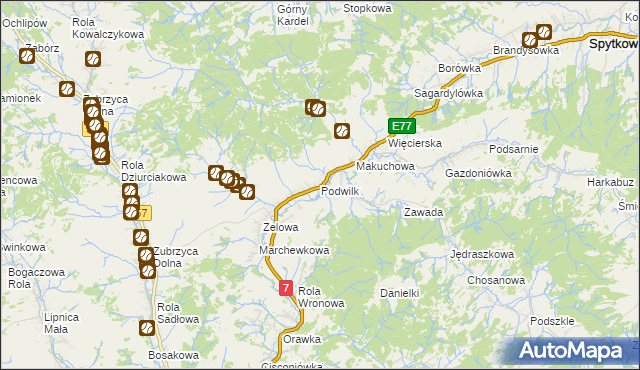 mapa Podwilk, Podwilk na mapie Targeo