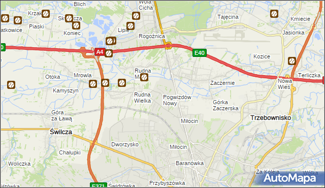 mapa Pogwizdów Nowy, Pogwizdów Nowy na mapie Targeo