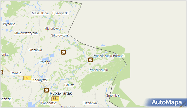 mapa Poszeszupie-Folwark, Poszeszupie-Folwark na mapie Targeo