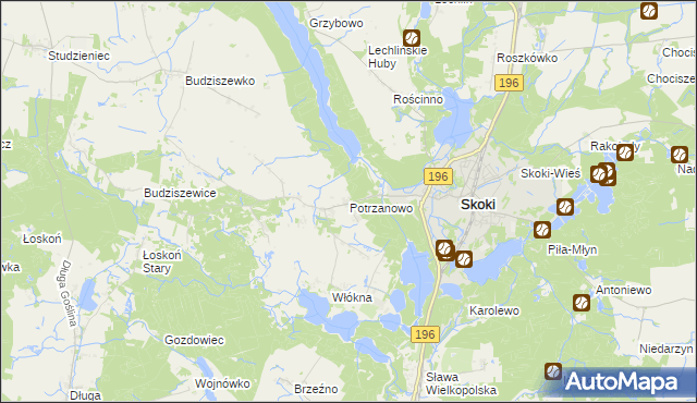 mapa Potrzanowo, Potrzanowo na mapie Targeo