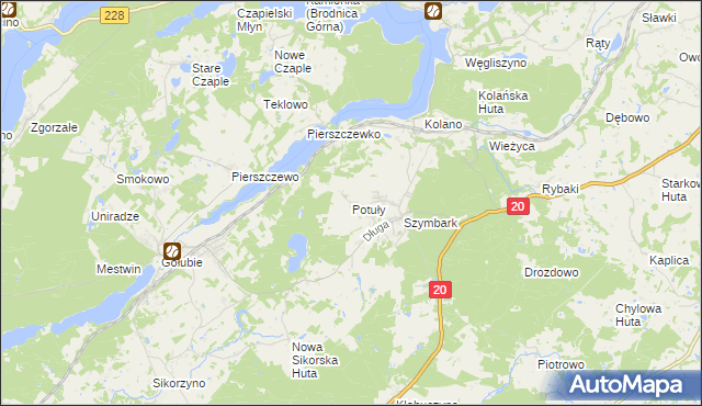 mapa Potuły, Potuły na mapie Targeo