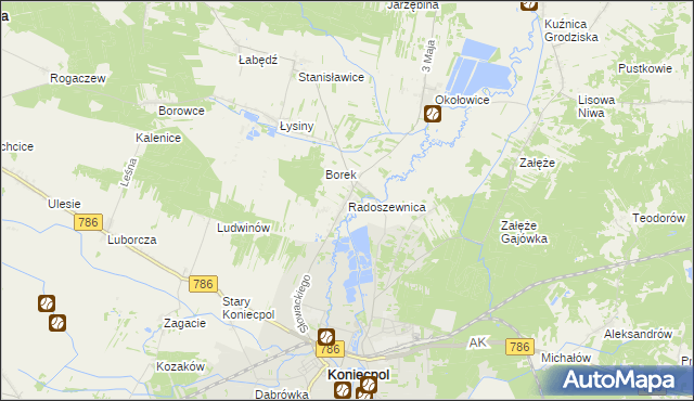 mapa Radoszewnica, Radoszewnica na mapie Targeo