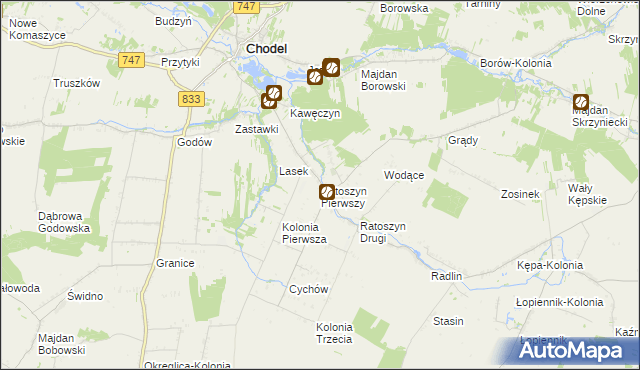 mapa Ratoszyn Pierwszy, Ratoszyn Pierwszy na mapie Targeo