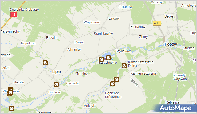 mapa Rębielice Szlacheckie, Rębielice Szlacheckie na mapie Targeo