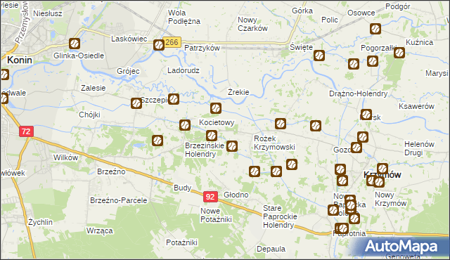 mapa Rożek Brzeziński, Rożek Brzeziński na mapie Targeo
