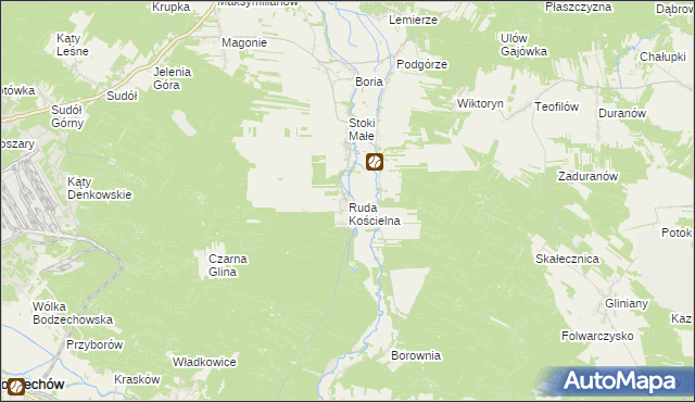 mapa Ruda Kościelna, Ruda Kościelna na mapie Targeo