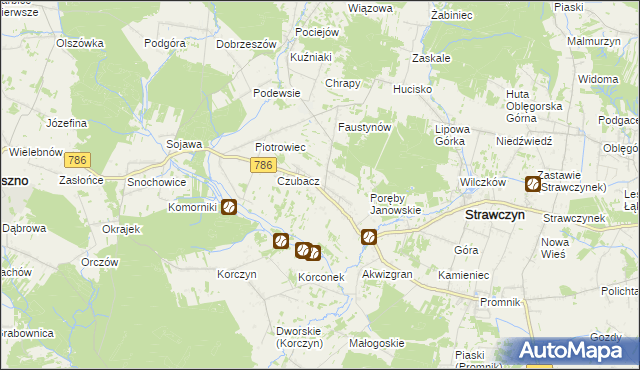 mapa Ruda Strawczyńska, Ruda Strawczyńska na mapie Targeo