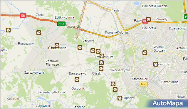 mapa Sienkiewicze, Sienkiewicze na mapie Targeo