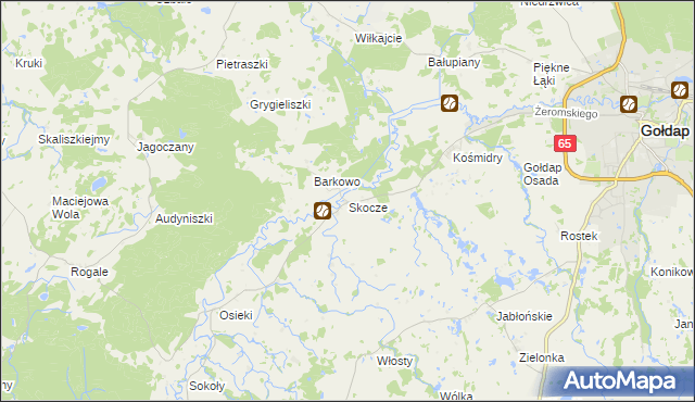 mapa Skocze gmina Gołdap, Skocze gmina Gołdap na mapie Targeo