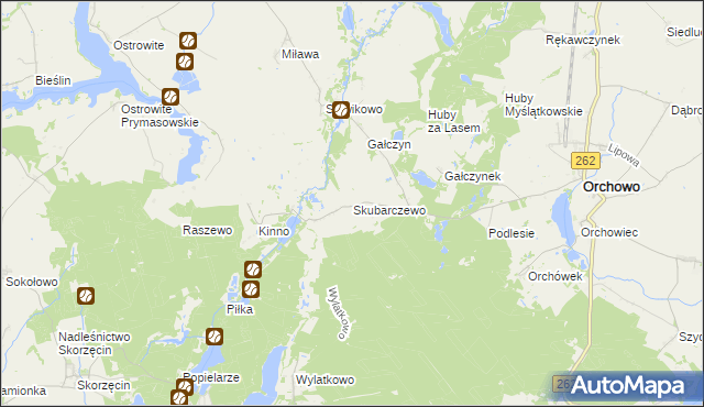 mapa Skubarczewo, Skubarczewo na mapie Targeo