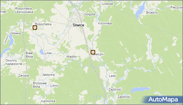 mapa Śliwiczki, Śliwiczki na mapie Targeo