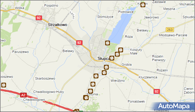 mapa Słupca, Słupca na mapie Targeo