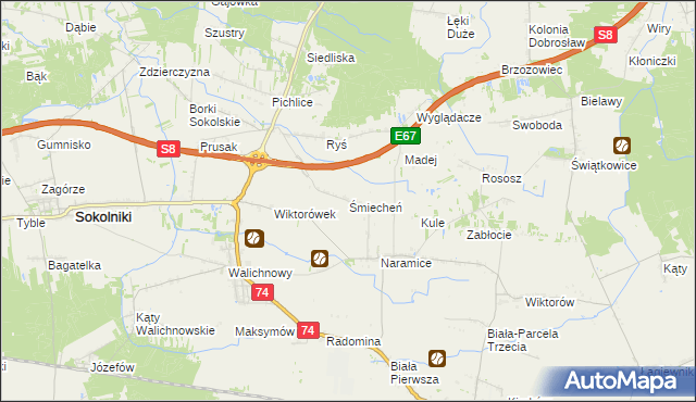 mapa Śmiecheń, Śmiecheń na mapie Targeo