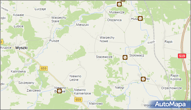 mapa Stacewicze, Stacewicze na mapie Targeo