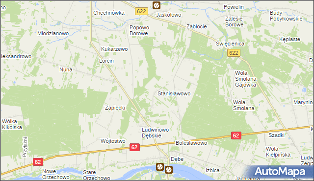 mapa Stanisławowo gmina Serock, Stanisławowo gmina Serock na mapie Targeo