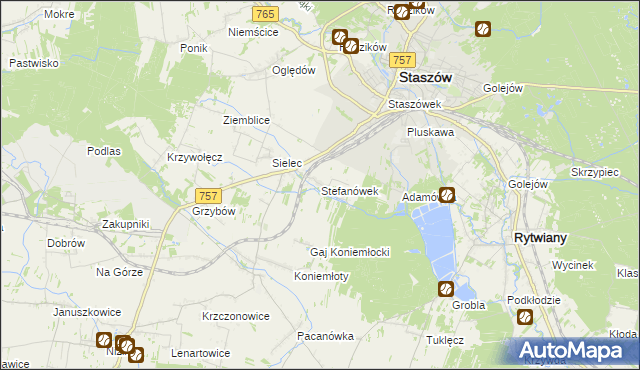 mapa Stefanówek, Stefanówek na mapie Targeo