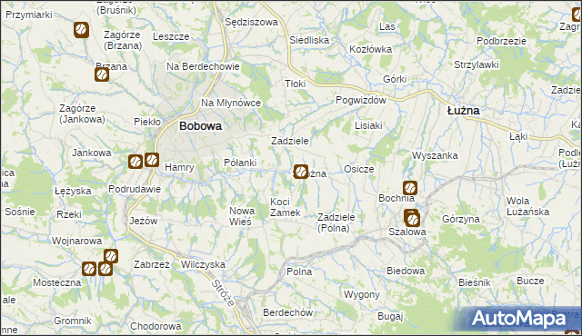 mapa Stróżna, Stróżna na mapie Targeo
