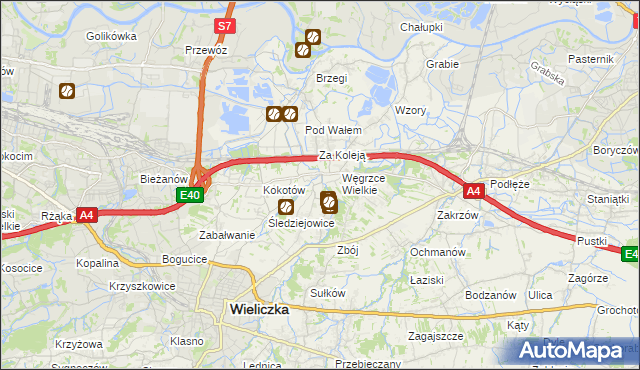mapa Strumiany gmina Wieliczka, Strumiany gmina Wieliczka na mapie Targeo