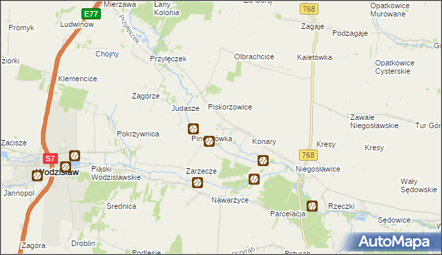 mapa Strzeszkowice, Strzeszkowice na mapie Targeo