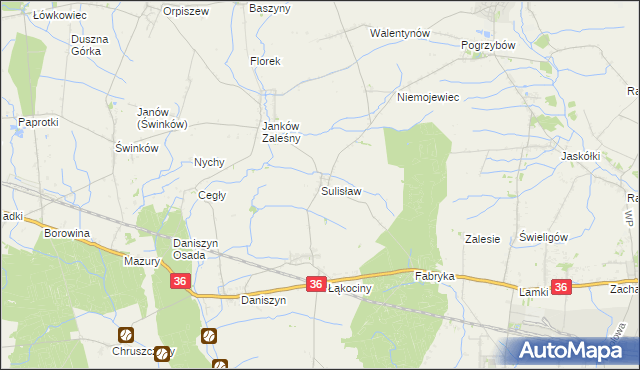 mapa Sulisław gmina Raszków, Sulisław gmina Raszków na mapie Targeo