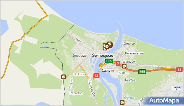 mapa Świnoujście, Świnoujście na mapie Targeo