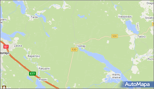 mapa Szeląg gmina Łukta, Szeląg gmina Łukta na mapie Targeo