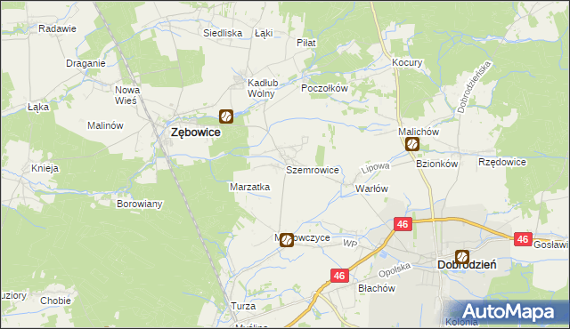 mapa Szemrowice, Szemrowice na mapie Targeo