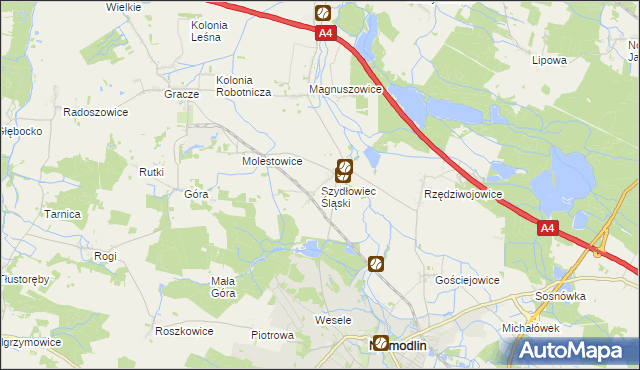 mapa Szydłowiec Śląski, Szydłowiec Śląski na mapie Targeo