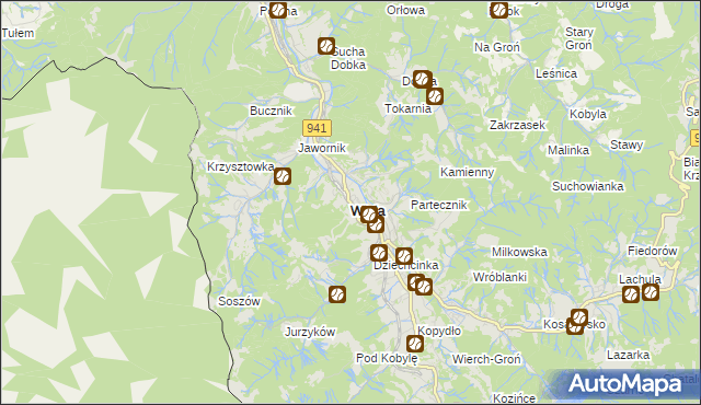 mapa Wisła, Wisła na mapie Targeo
