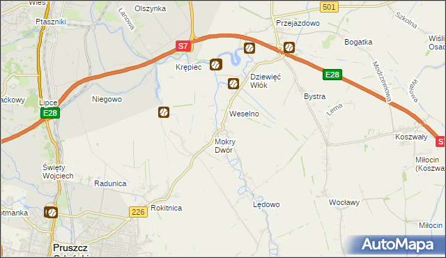mapa Wiślina, Wiślina na mapie Targeo