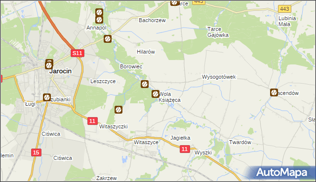 mapa Wola Książęca, Wola Książęca na mapie Targeo