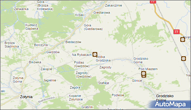 mapa Wólka Grodziska gmina Grodzisko Dolne, Wólka Grodziska gmina Grodzisko Dolne na mapie Targeo