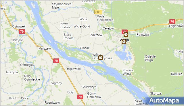mapa Wólka Gruszczyńska, Wólka Gruszczyńska na mapie Targeo